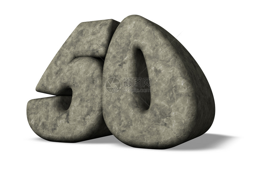 数字为 50生日周年纪念碑石头插图禧年纪念日数学图片