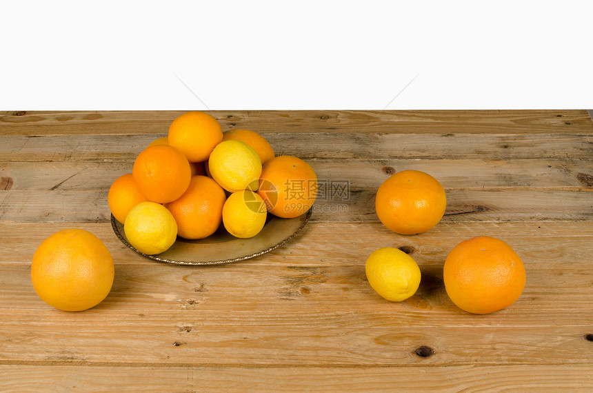 柑橘水果柠檬橙子柚子静物水平图片