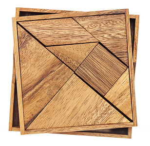 tangram  中文拼图游戏游戏粮食木头三角形白色正方形背景图片
