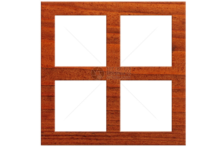 平方木木框木头镜框框架相框棕色白色正方形图片