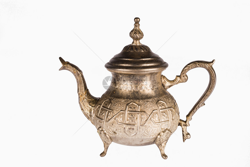 东方茶壶投手古董水平用具黄铜金属图片