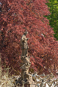 内波穆克德国海德堡老城的雕像旅行旅游建筑学脖子雕塑纪念碑老桥山坡城市历史性背景