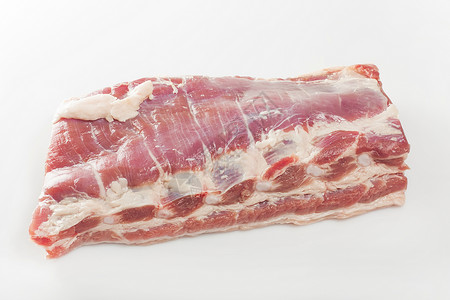 猪肉贝利肌肉熏肉食物切割半成品烹饪木板训练背景图片