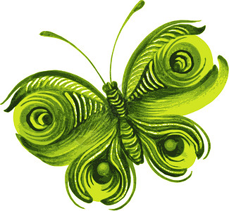 蝴蝶水彩艺术手绘民间卡通片装饰品卡片叶子时间高清图片