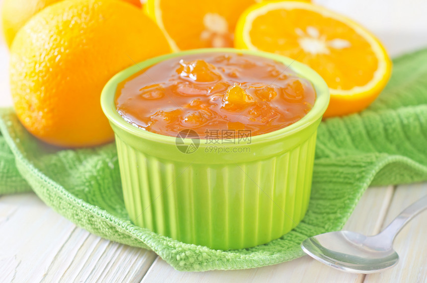 橙色果酱季节食物橙子桌子营养香橼勺子早餐甜点柠檬图片