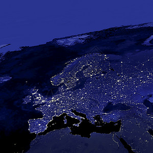 卫星管理系统欧洲城市灯背景