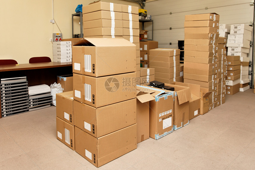 仓库装运项目贸易船运后勤电子产品服务盒子车库纸箱图片