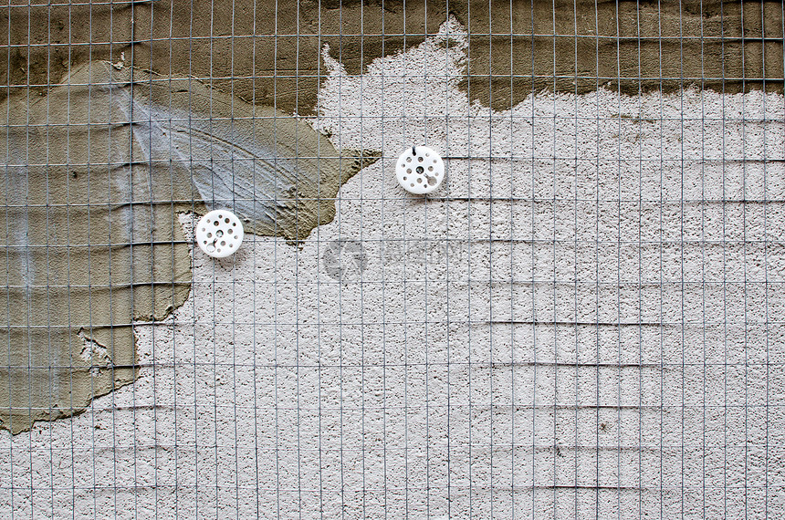 用于背景的纹理灰色抹灰墙砖块材料建筑学白色边界破坏网格黑色风化石膏图片
