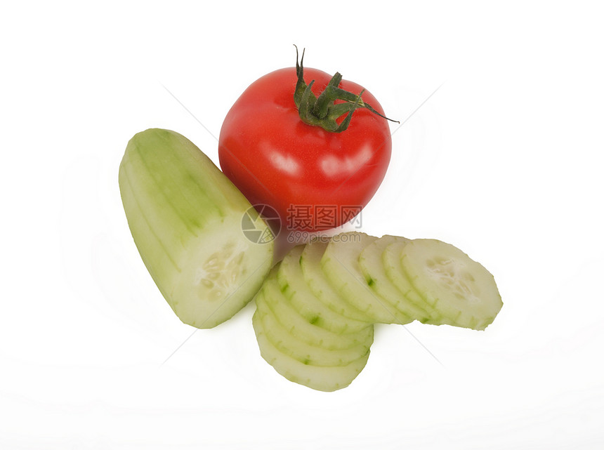 黄瓜和番茄食物生产饮食纤维混合物作品绿色蔬菜种子沙拉图片