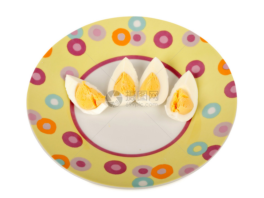 切片鸡蛋食品白色烹饪盘子黄色营养饮食厨房椭圆形美食图片