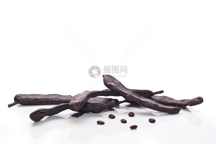 Carrubba和克拉种子刺槐调味品植物巧克力异国情调营养食物烹饪热带图片