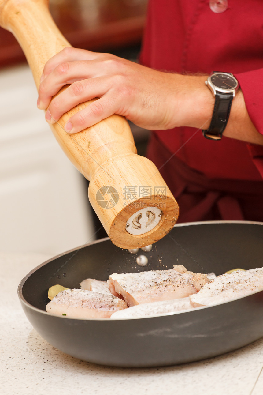 厨师工作平底锅餐厅食物服务美食厨房爱好洋葱作坊烹饪图片