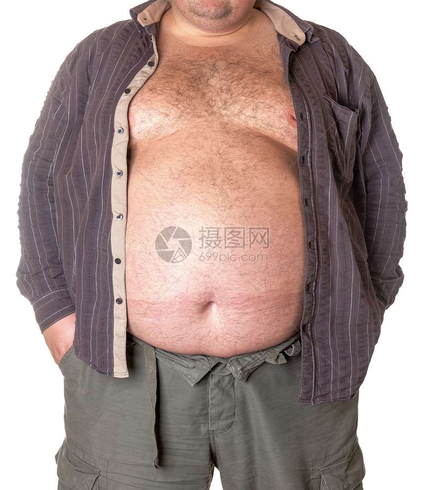 长肚子的胖子男性尺寸腰部肥胖脂肪衬衫暴饮暴食重量饮食疾病图片
