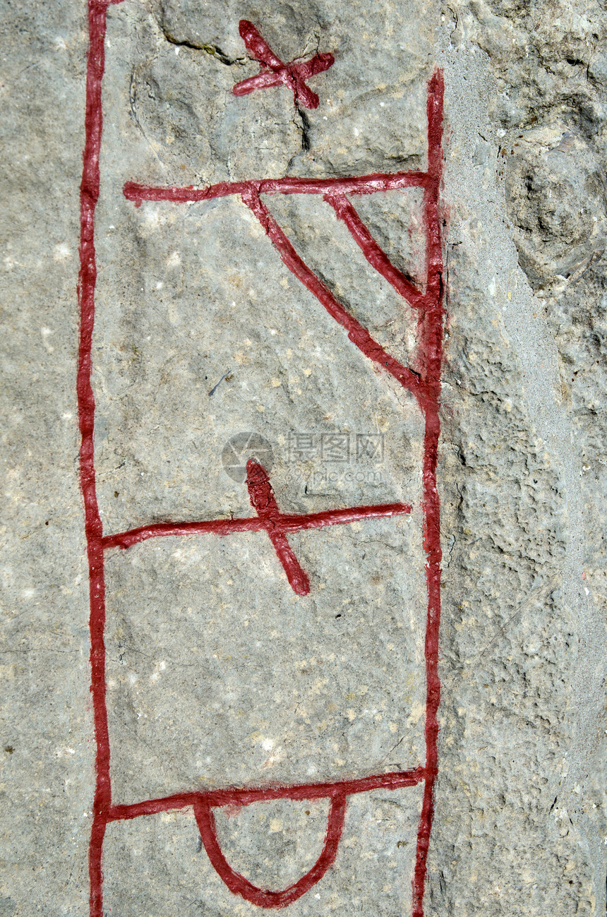 卢图岩石符文脚本遗迹石头海盗雕刻旅行考古学历史图片