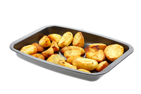 烤土豆烘烤白色食物蔬菜托盘背景图片