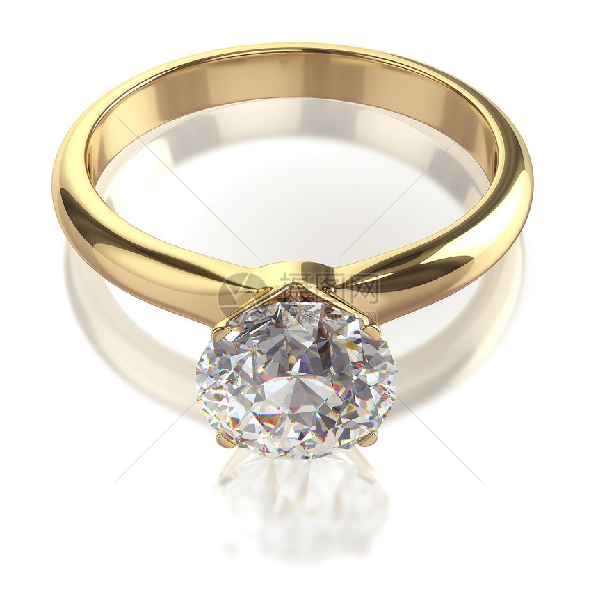 孤立的钻石金环礼物周年奢华圆圈婚姻折射宝石面具纪念日水晶图片