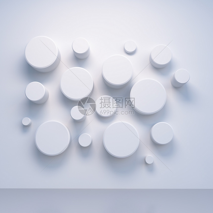 白色 3D 硅筒墙壁图案图片
