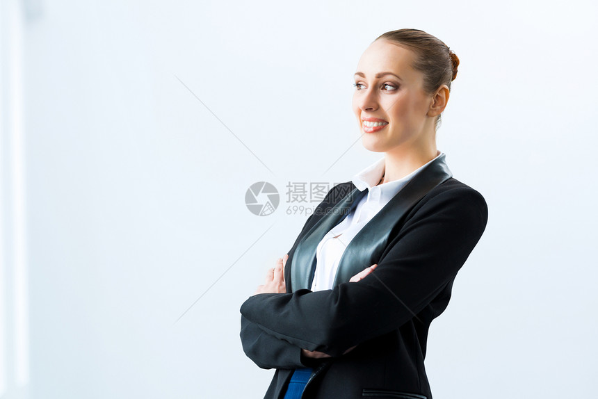 商业妇女经理建筑学快乐中心女性领导城市工人商务人士图片