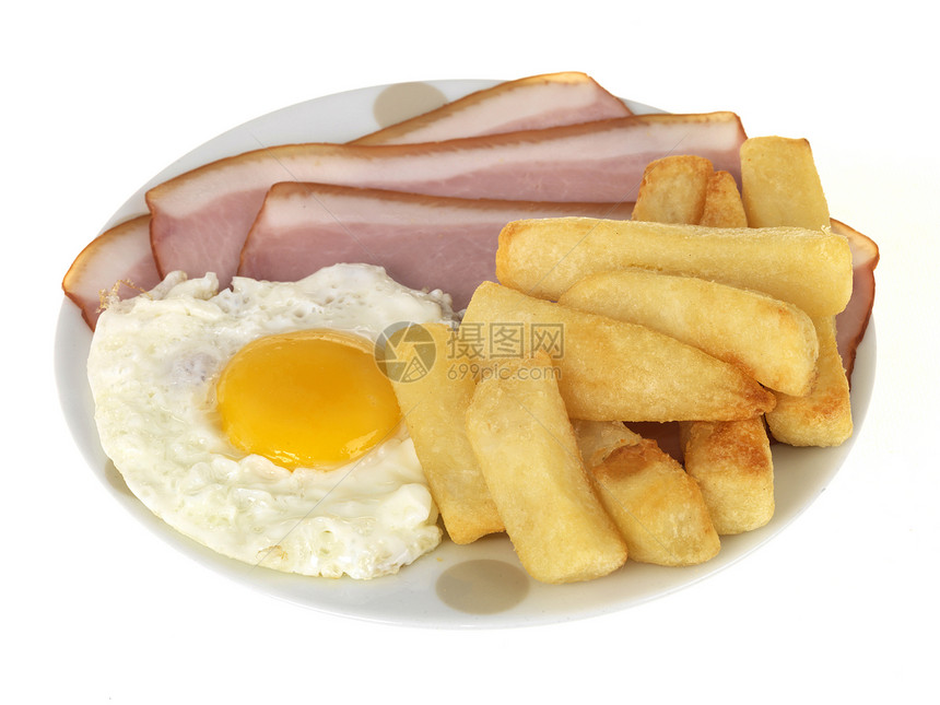 火鸡蛋和薯片盘子小吃油炸筹码工作室食物生活白色午餐图片