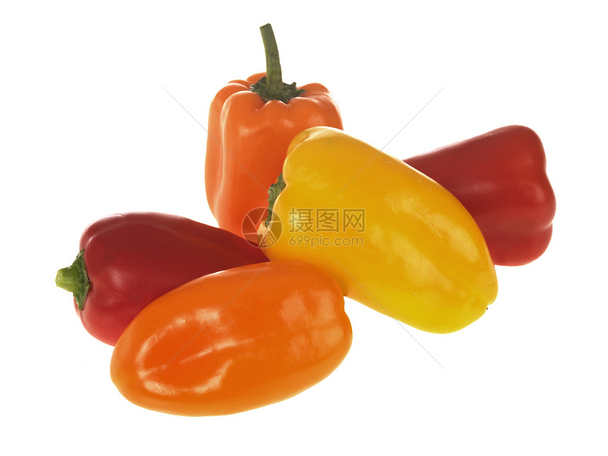 甜味混合辣椒生活烹饪橙子白色红色食物工作室黄色胡椒图片