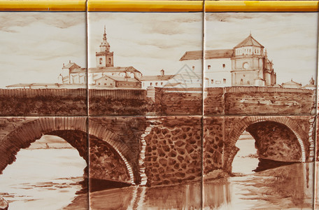 塔拉韦拉德拉里纳当代的罗马桥高清图片