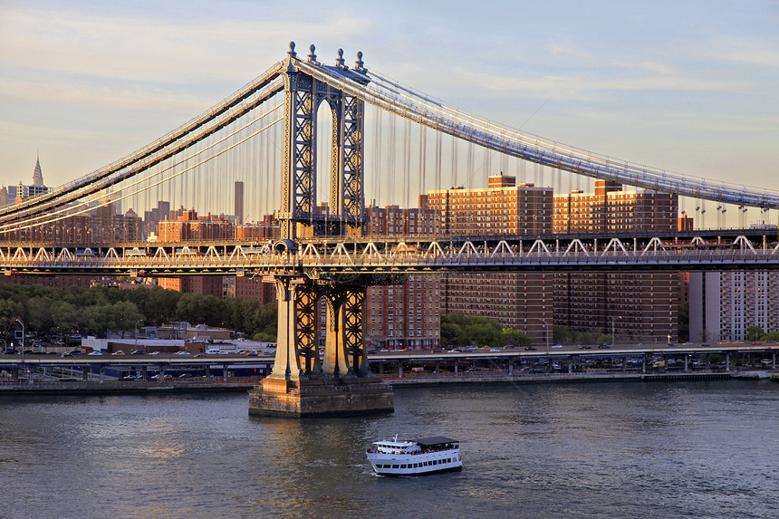 曼哈顿桥桥景观帝国旅游建筑学风景市中心蓝色天空旅行城市图片