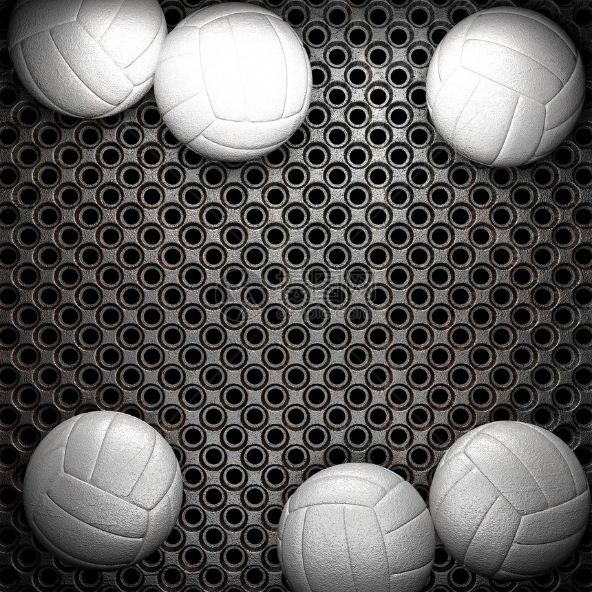 排球球和金属墙壁背景插头皮革运动乐趣团队游戏合金活动材料闲暇图片