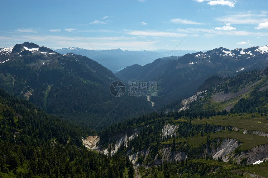 山地景观天空荒野绿色高地顶峰远足风景山脉海拔蓝色图片