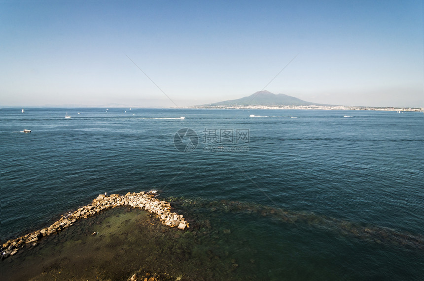 维苏维埃场景海岸火山海景海湾全景海岸线图片