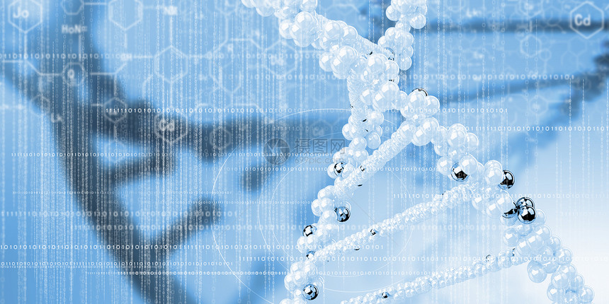 DNA分子蓝色代码螺旋克隆基因组基因染色体原子技术药品图片