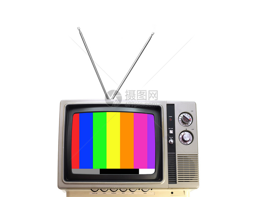 电视广播正方形电气黑色黄色复古棕色视频插图风格图片