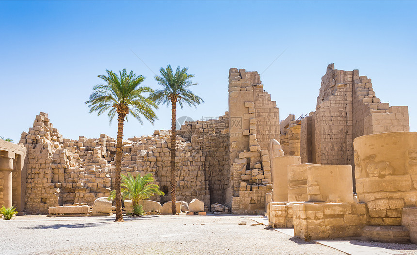埃及卡纳克寺庙古老废墟人面建筑发掘旅行石头象形古物雕刻文化雕像图片