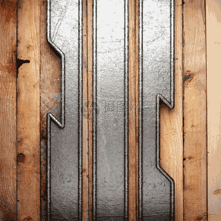 金属和木材背景控制板风化垃圾框架盘子合金酒吧材料炼铁木板图片