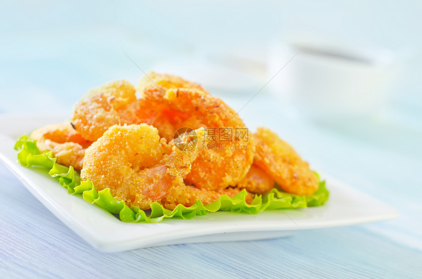 炸虾生活方式面包屑小吃摄影模仿油炸美食贝类海鲜健康饮食图片