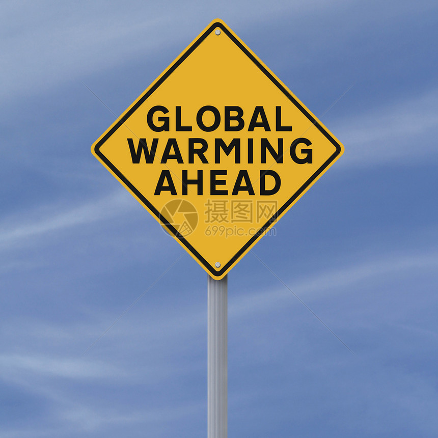 全球变暖前天空交通标志钻石警告气候变化概念臭氧黄色气候图片