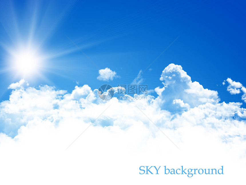 蓝色天空背景天蓝色气氛季节晴天天气太阳环境天堂射线生态图片