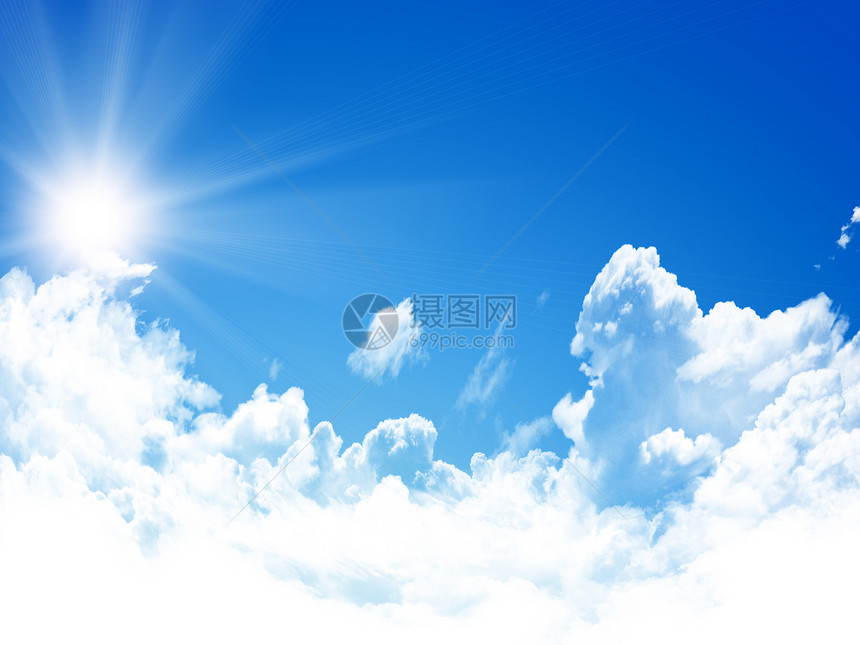 蓝色天空背景天堂气候天气太阳生态天蓝色季节射线阳光晴天图片