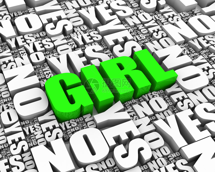 是个女孩性别白色困境形状文字3d孩子一个字女性绿色图片