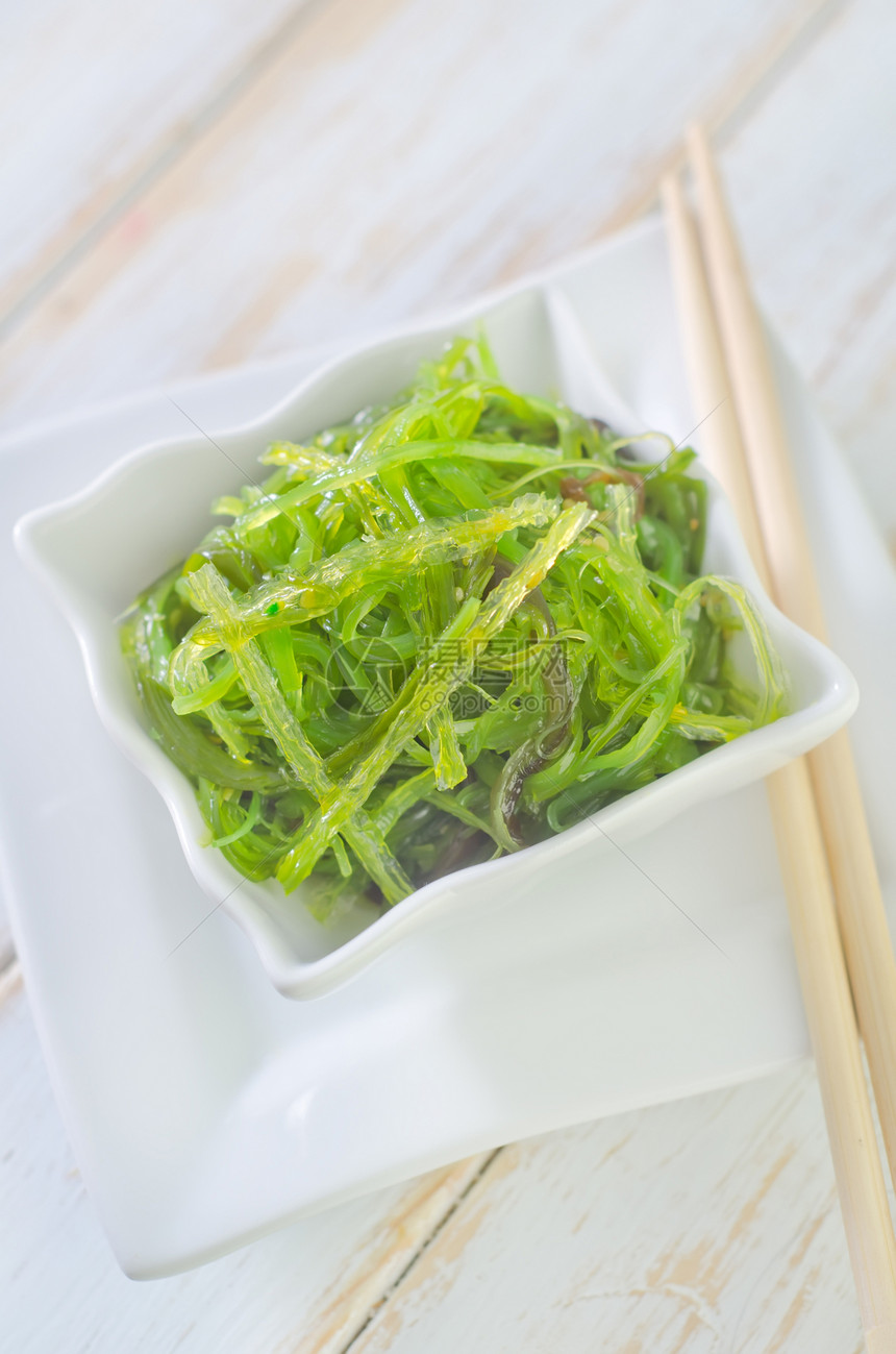 沙拉海藻杂草美食叶子藻类海鲜盘子食物产品海洋图片