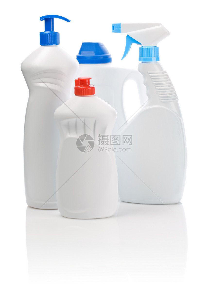 清洁用瓶白色塑料卫生消毒家务洗涤剂化学品清洁工洁净打扫图片