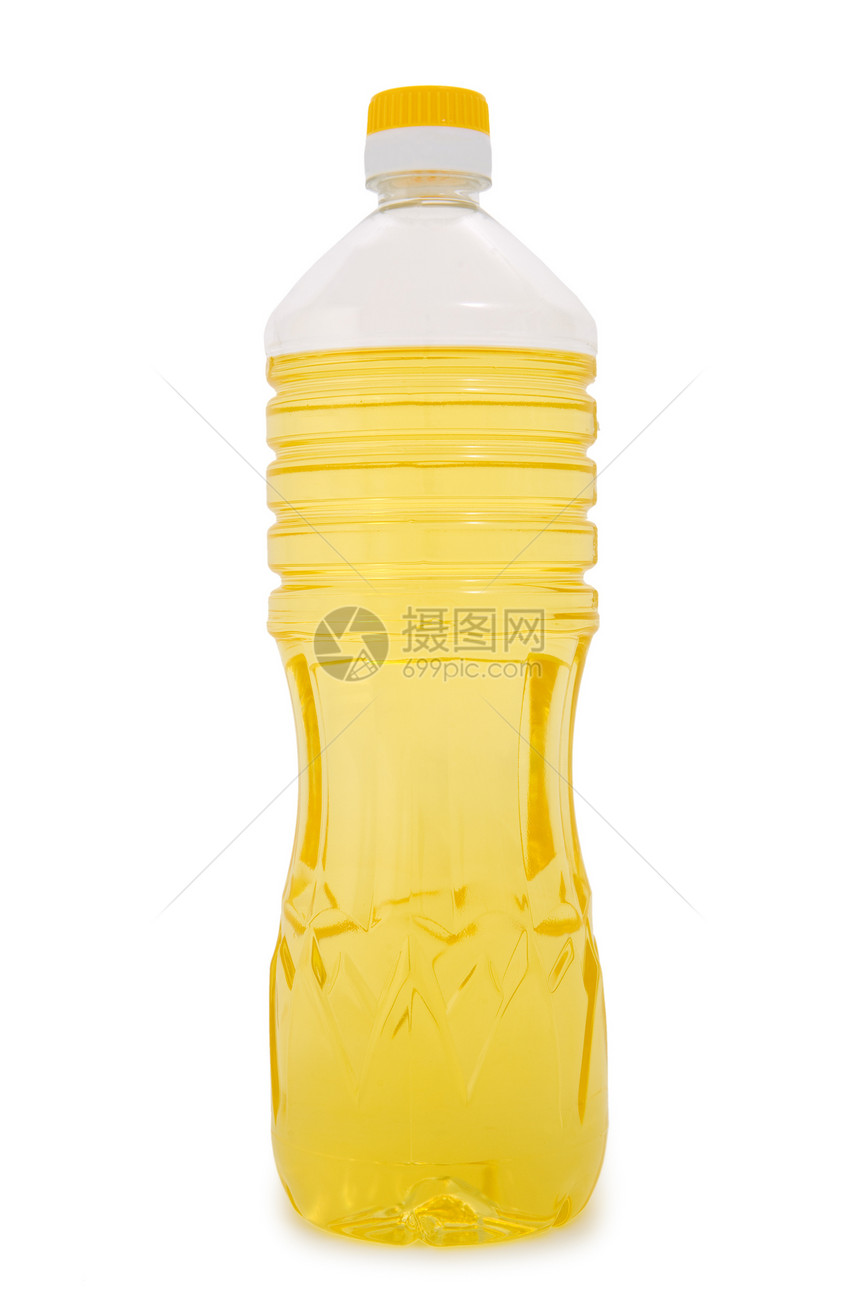 白底孤立于白底的橄榄油瓶金子液体食物烹饪厨房白色宏观玻璃塑料黄色图片