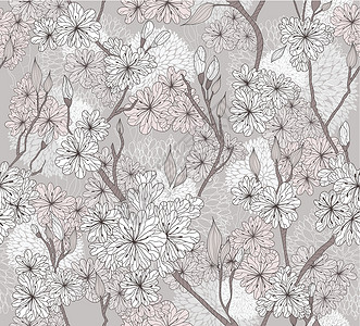 无缝樱花花花花的花型 抽象花卉模式高清图片
