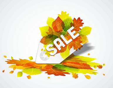 秋季销售标签网络框架商业插图季节店铺横幅贴纸艺术背景图片