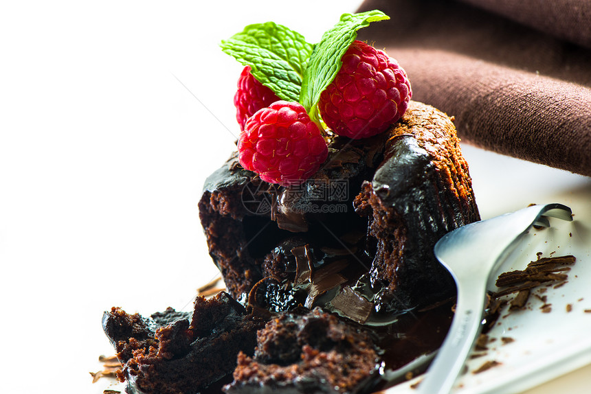 巧克力蛋糕液体蛋糕巧克力食谱烹饪软糖可可食物餐厅覆盆子图片