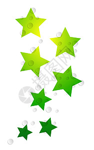 绿色与黄色泡泡恒星和泡沫的背角设计图片