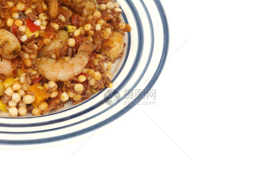 与Couscouss的虾白色食物对虾图片