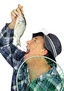 食鱼渔民有格子鱼素材高清图片