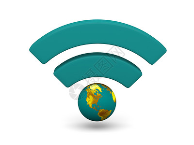 WiFi 符号上网插图网络热点绿色行星白色互联网网吧背景图片