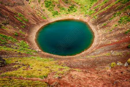 克朗id地质学绿色圆形陨石火山口蓝晶天空风景地标蓝色背景图片