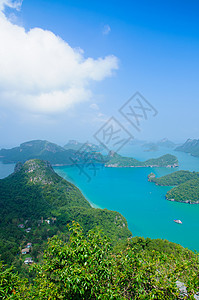 鲁帕古拉蒂半岛泰国南部美丽的岩石和海森林海岸天空假期旅行海洋团体闲暇游泳场景背景